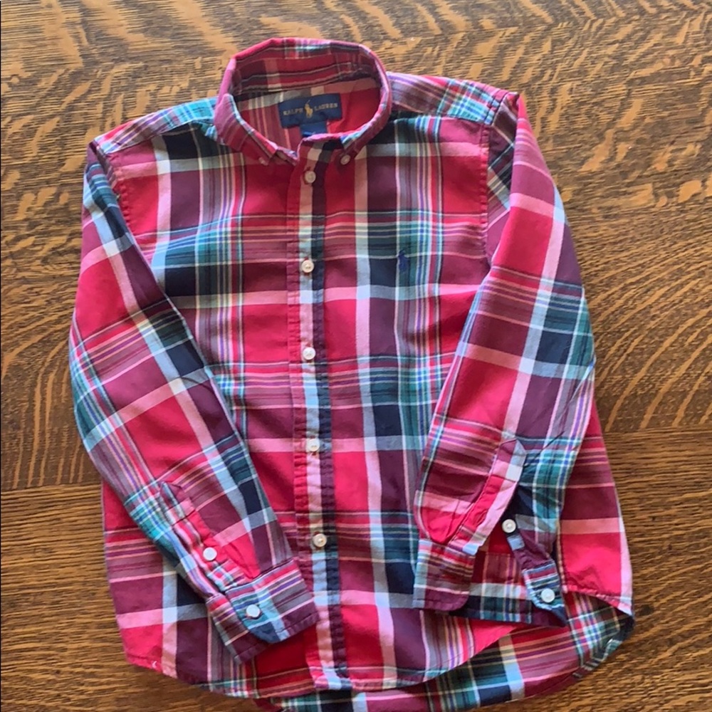 Ralph Lauren Long Sleeved Plaid Shirt Boys size 6